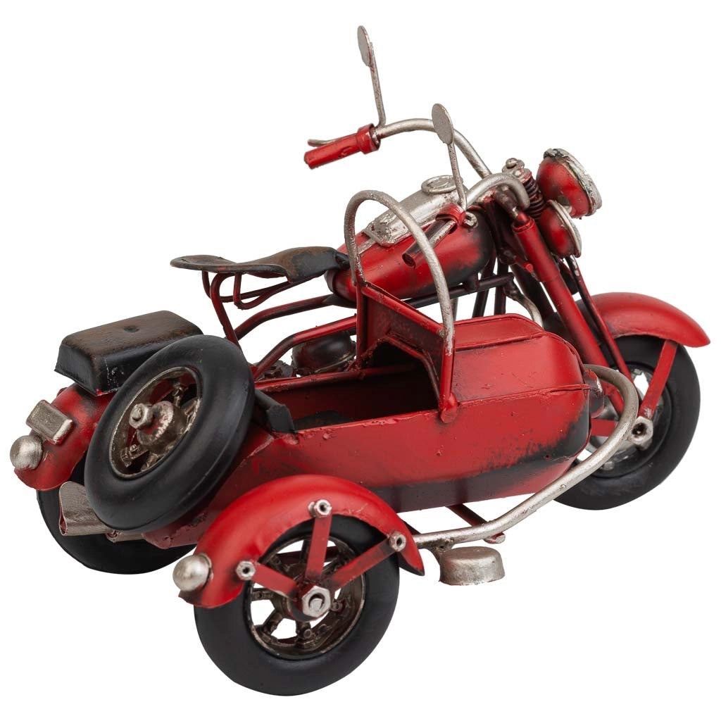 Sidecar in metallo rosso 19x13,5x11,5h