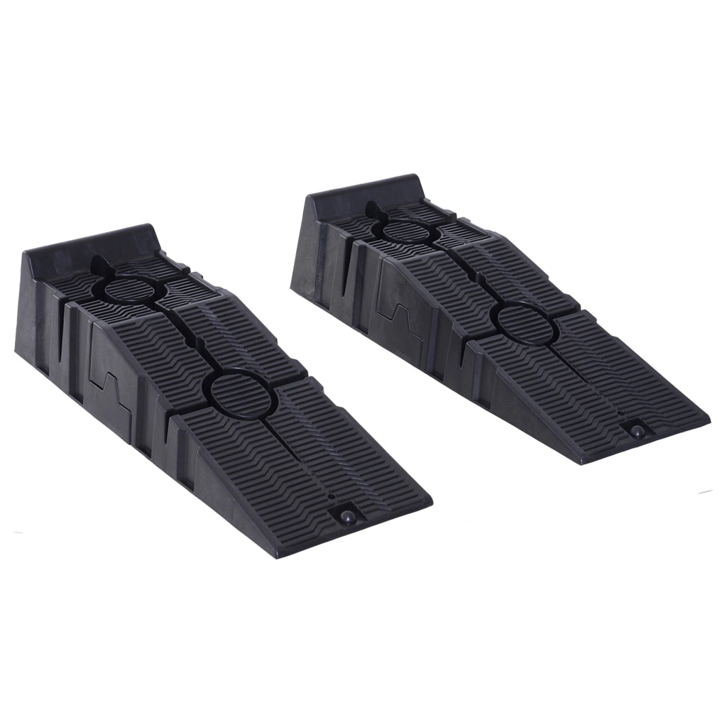 Set 2 Rampe per Auto Max 5 Tonnellate 91x30x21 cm in Plastica Neri