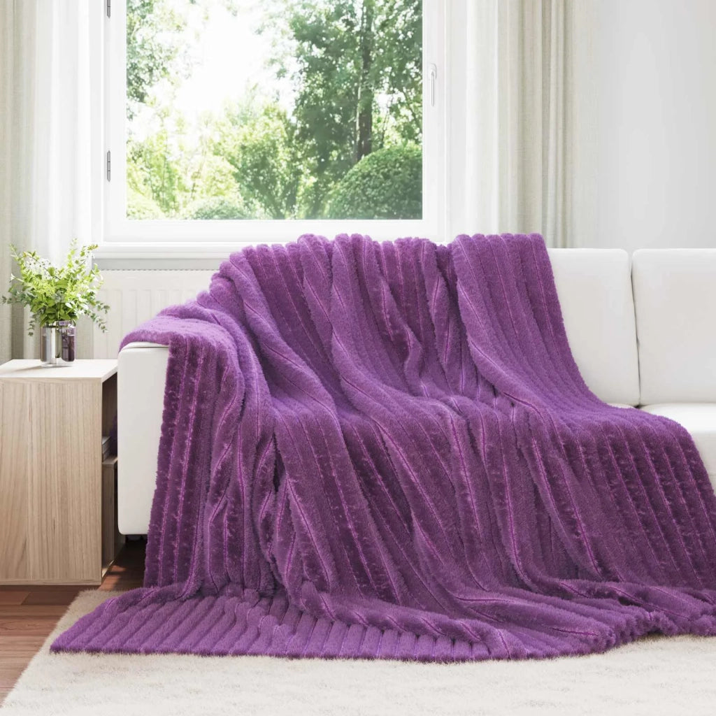 Coperte da Pile 6 pcs Viola 240 x 220 cm Panno