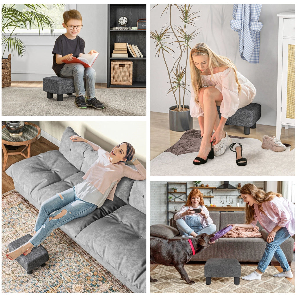 Pouf Grigio ¨C Minimal ¨C Stoffo Tessuto