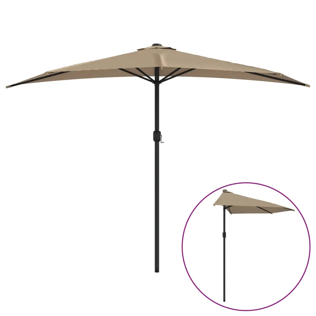 Ombrellone da Balcone Palo in Alluminio Talpa 300x155 cm a Metà 44594