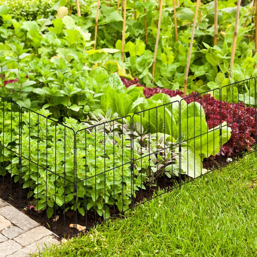 25 Pannelli per recinzione da giardino pieghevole, Recinzione per aiuole in metallo antiruggine