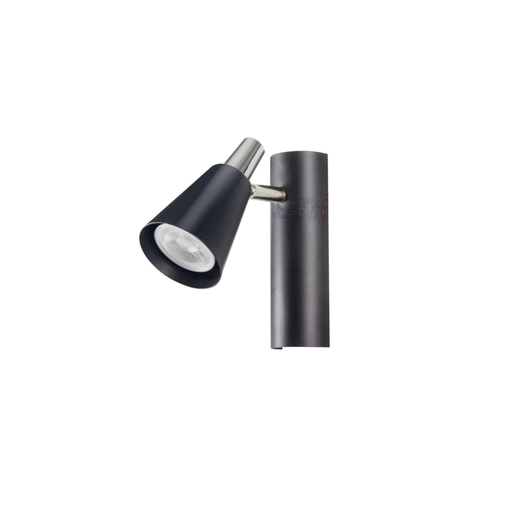 Faretto parete/soffitto Kanlux Sempra 1 luce nero/cromo GU10