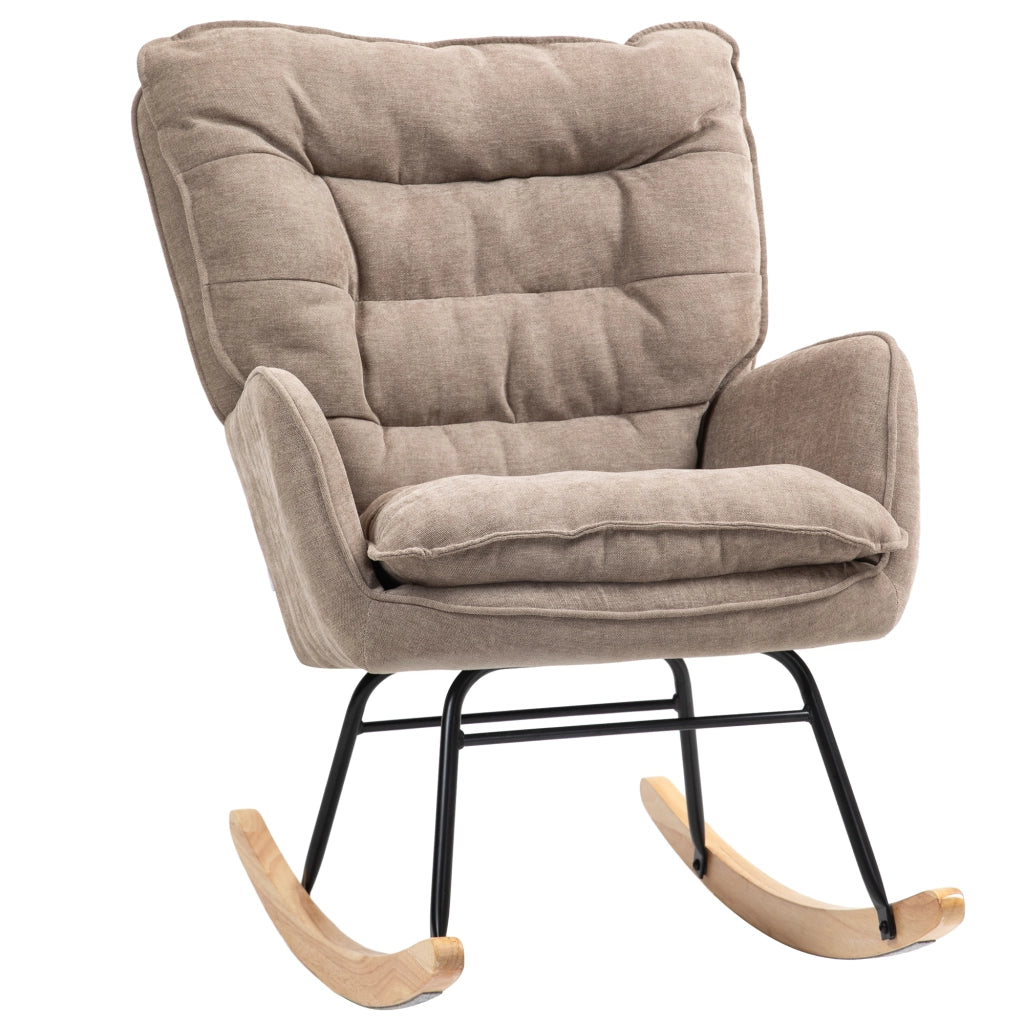 Poltrona a Dondolo ¨C Minimal ¨C Legno di Faggio, Marrone