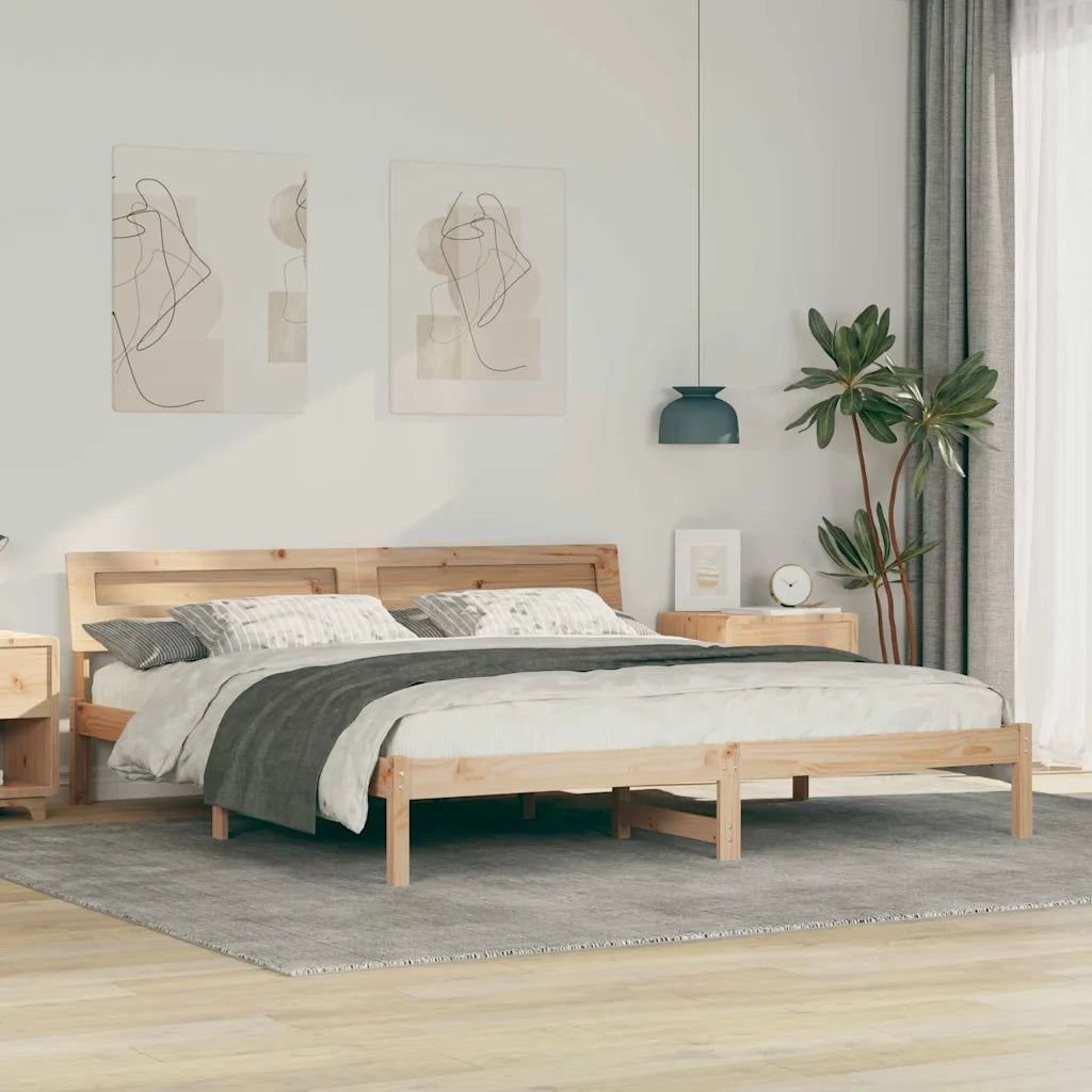 Letto matrimoniale | Letto per adulti | Struttura del letto Marrone 200 x 200 cm Pino massello