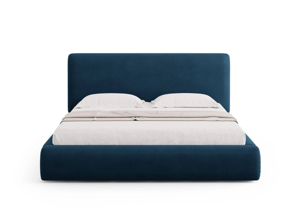Cosmopolitan Design - Letto a cassettone con testiera "Colonel" 180x200cm in ciniglia blu reale 