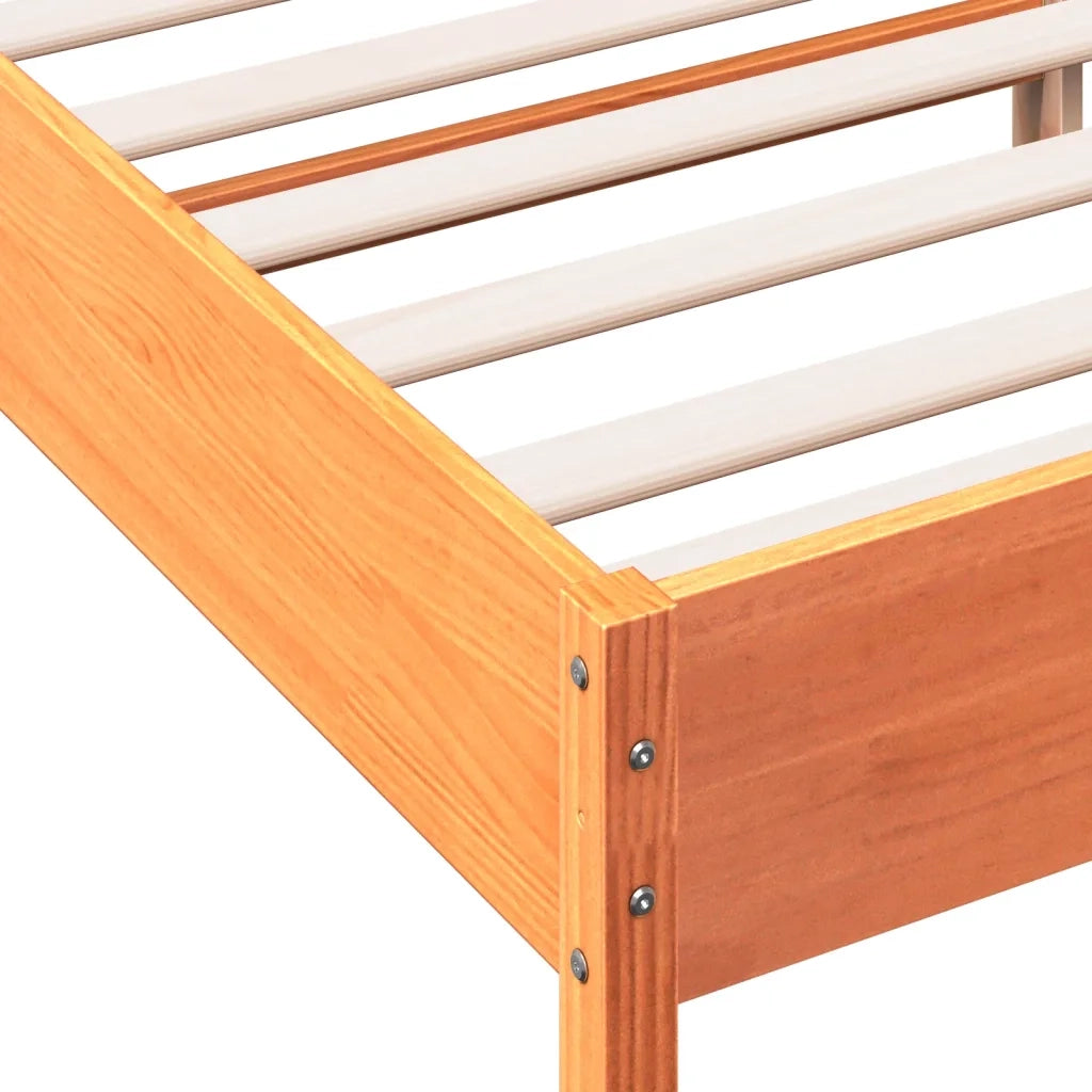 Giroletto senza Materasso-Struttura Letto Marrone Cera 160x200 cm Legno di Pino 619106