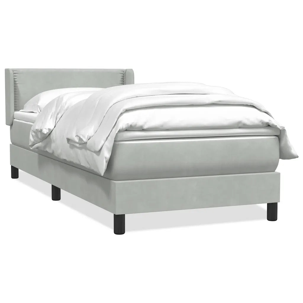 Giroletto a Molle con Materasso Grigio Chiaro 80x210 cm Velluto 3318009