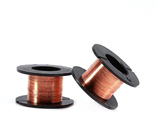 Cavo di rame - Rame elettricamente conduttivo - 15m bobina - Rivestito con vernice - Avvolgimento - Utilizzo professionale - 0,1 mm - Adatto a diverse applicazioni - Rame con alta conduttività elettrica
