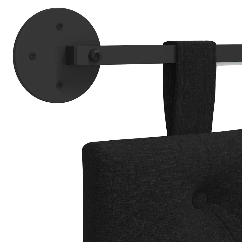 Testiera sospesa Con luce LED Nero Tessuto 3424543