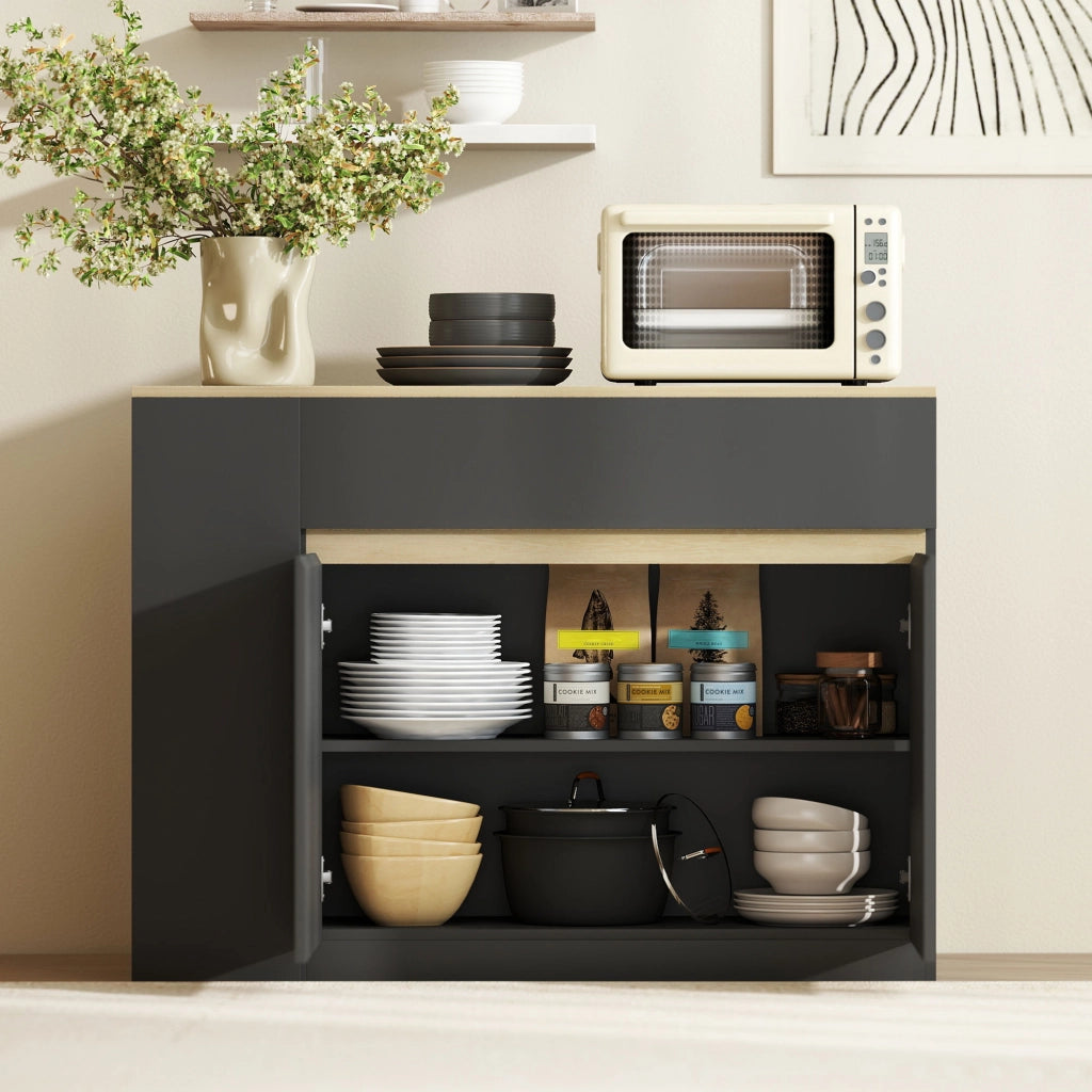 Armadio da Cucina ¨C Minimal ¨C Nero 110x29,5x82 cm