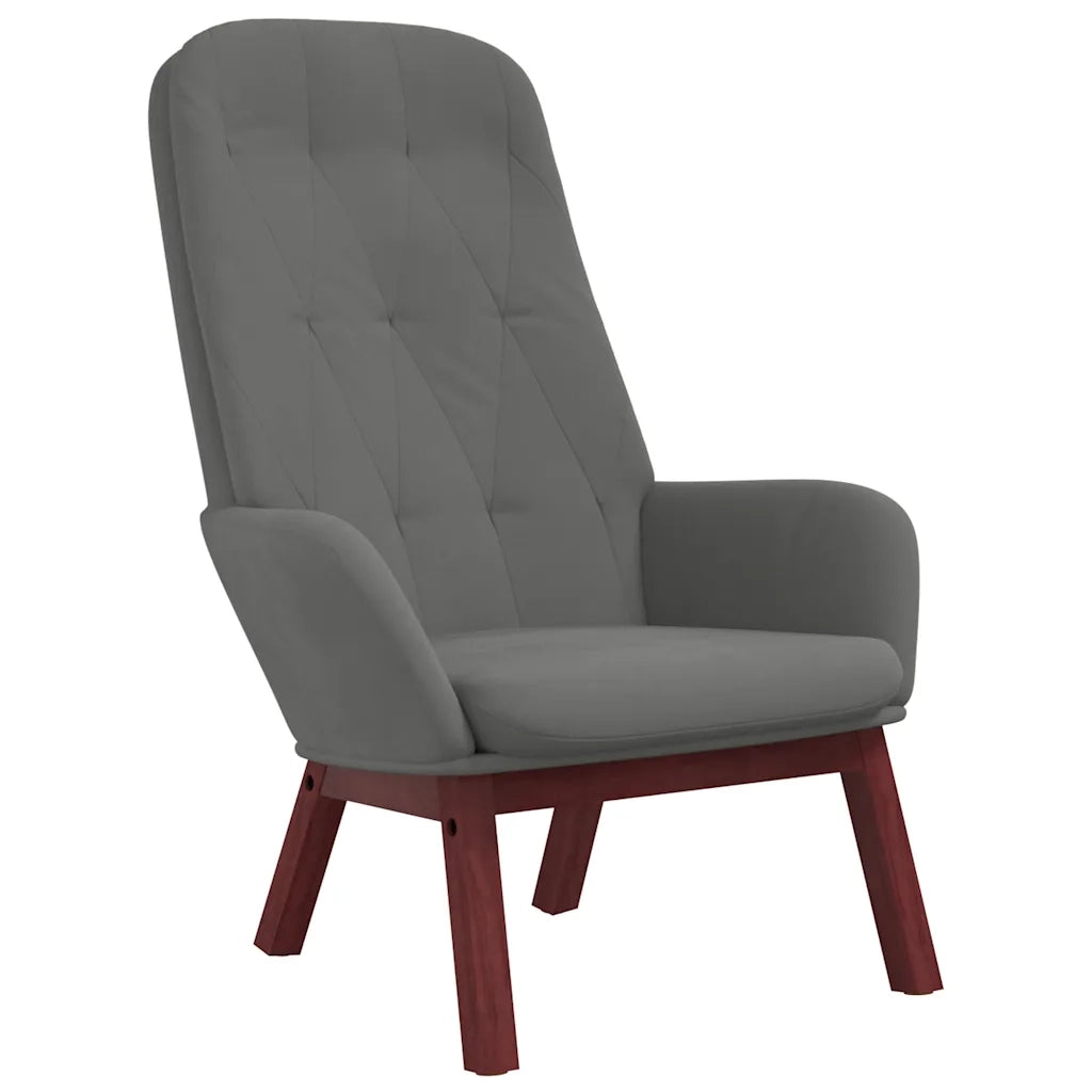Sedia Relax Grigio Scuro in Velluto 341219