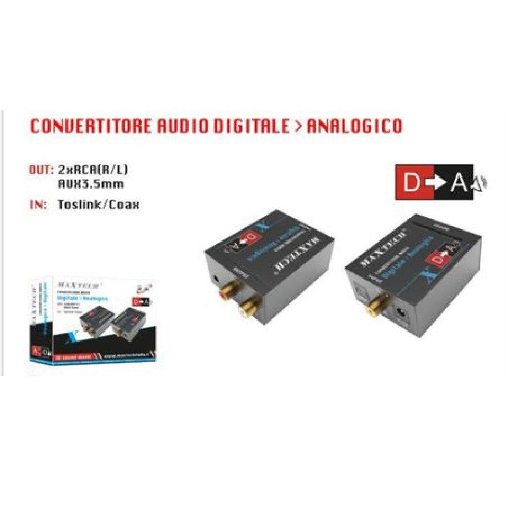 Trade Shop - Convertitore Unidirezionale Audio Da Digitale Coassiale A Analogico L/r Maxtech Dk-201 -