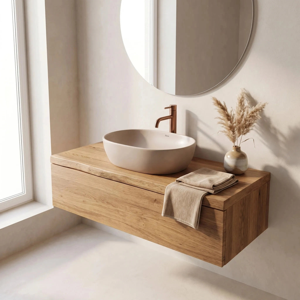 Lavabo Da Appoggio Rea Focus Taupe