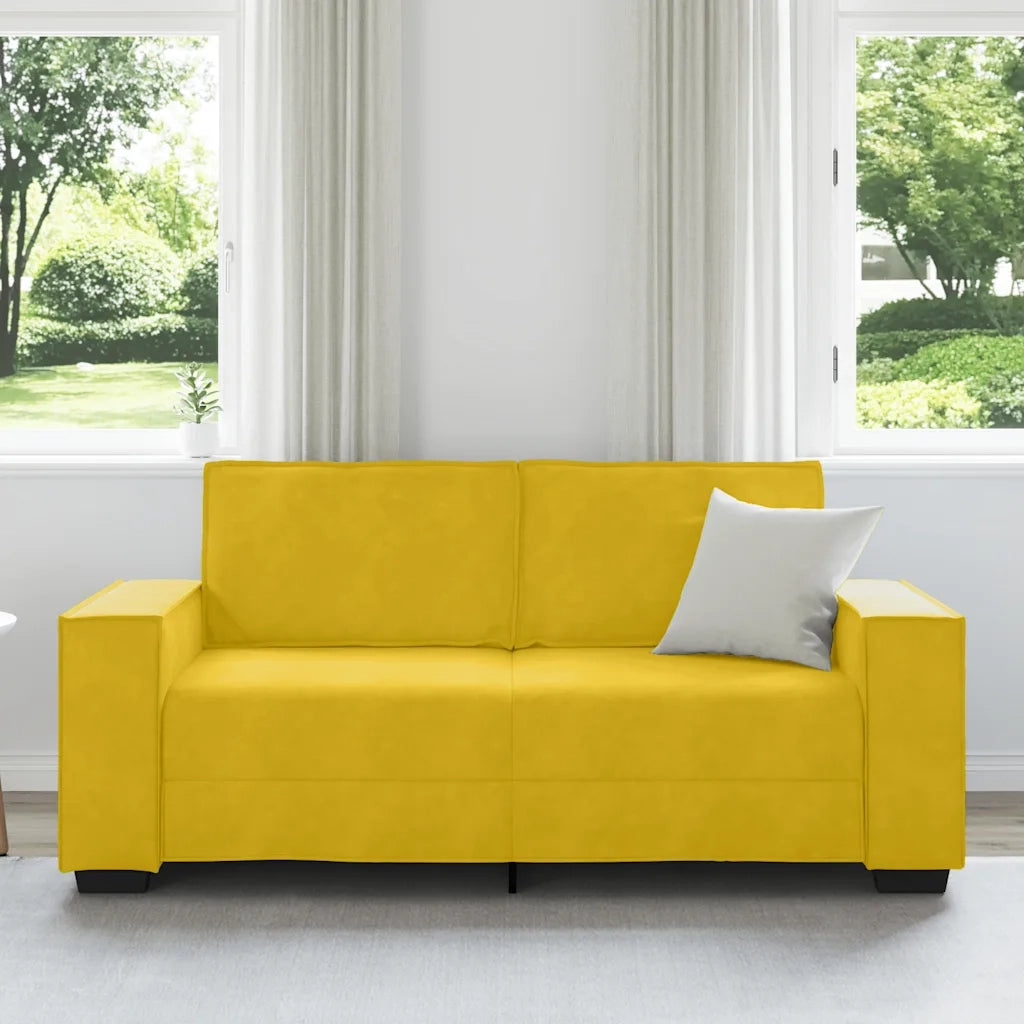 Divano a 2 Posti giallo 180x78x84 cm in Velluto 4105026