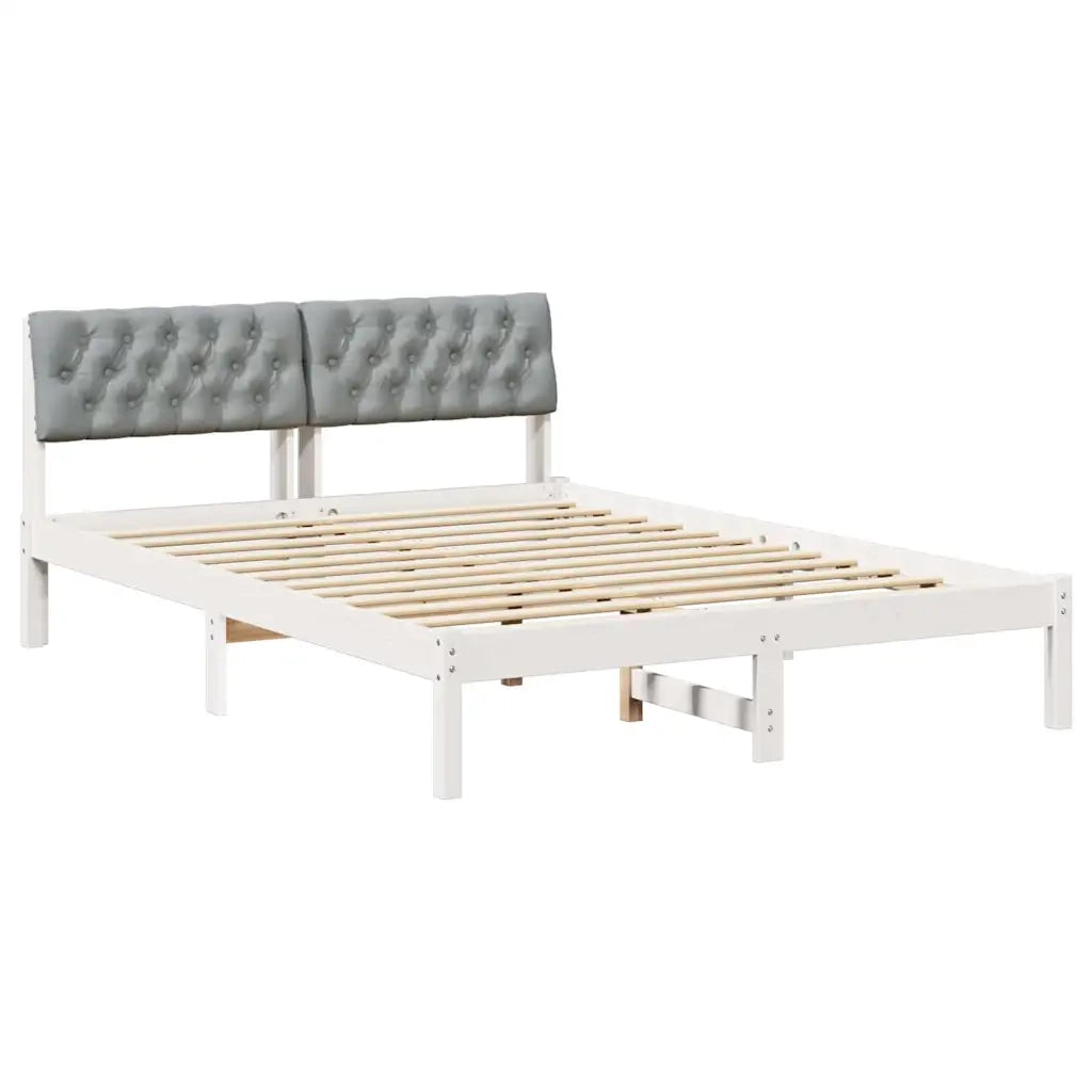 Struttura del Letto Bianco e grigio chiaro 120 x 200 cm 878613