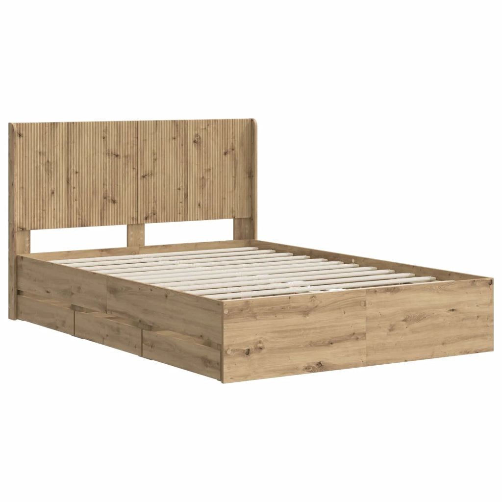 Struttura del letto con stoccaggio e testata Artisan Oak 3445803