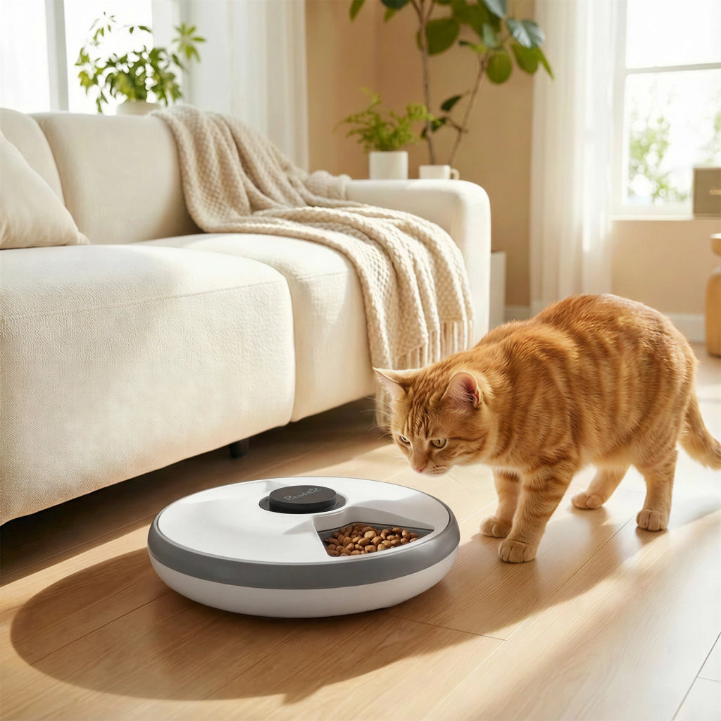 Distributore Automatico Cibo per Gatti e Cani con Timer e Display LED ¨C zephmum ¨C per Cibo Secco e Umido