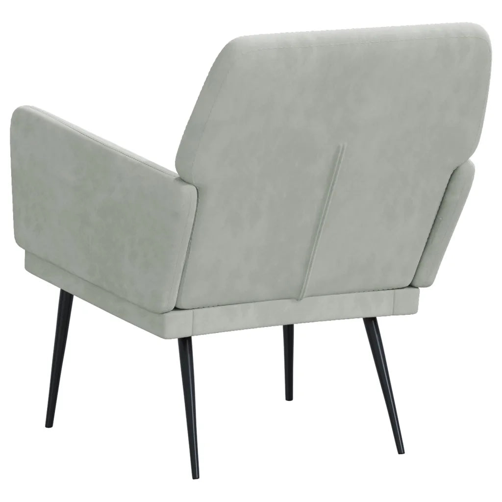 Poltrona | Sedia Relax Grigio Chiaro 62x79x79 cm Velluto