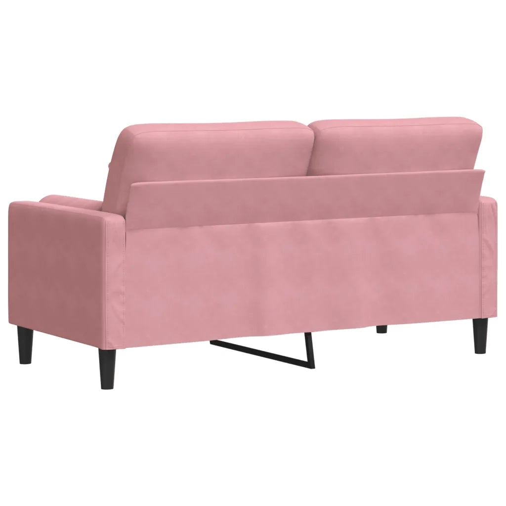 Divano | Divano da soggiorno | Sofa a 2 Posti con Cuscini Rosa 140 cm in Velluto