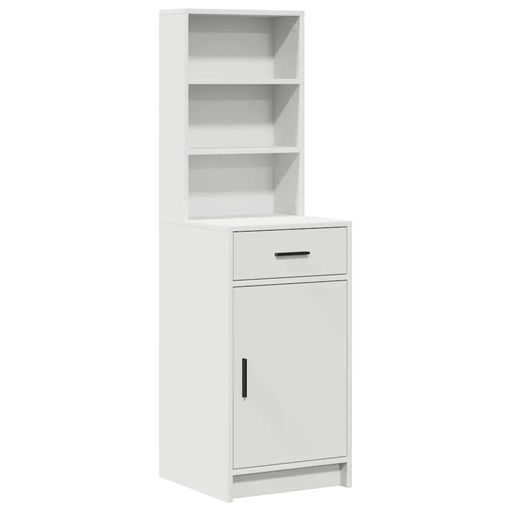 Set da Toeletta | Tavolo da Trucco con LED 3 pz Bianco Legno multistrato