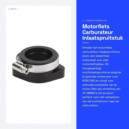 Adattatore di scarico per motori - Carburatore inverter di scarico - 47-28MM - Migliora il tuo motore