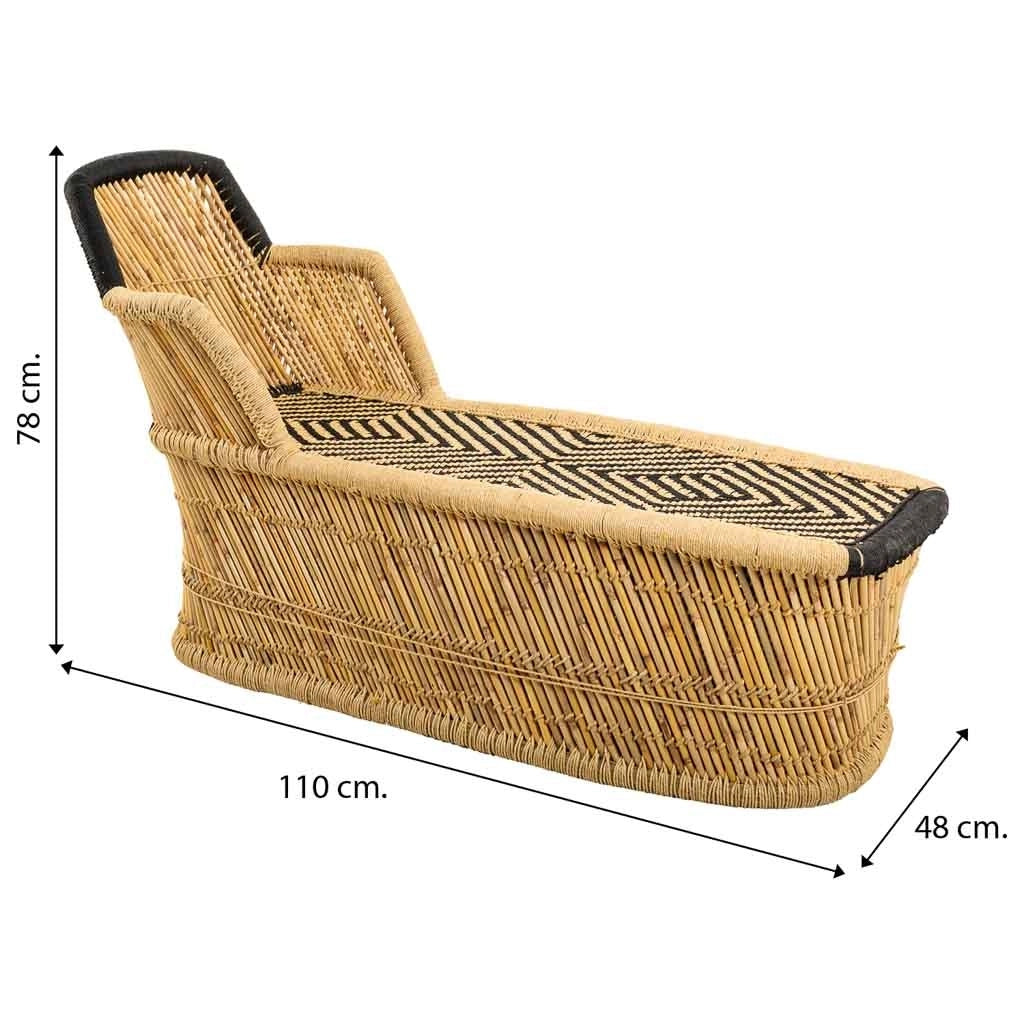 Poltrona in bambù marrone 110x48x78h