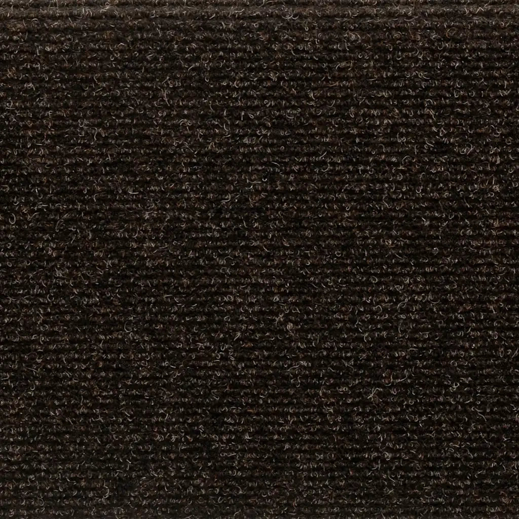 Tappetini per scale autoadesivi 15 pz | Gradini per Scale 65x21x4 cm marrone scuro bordo rettangolare