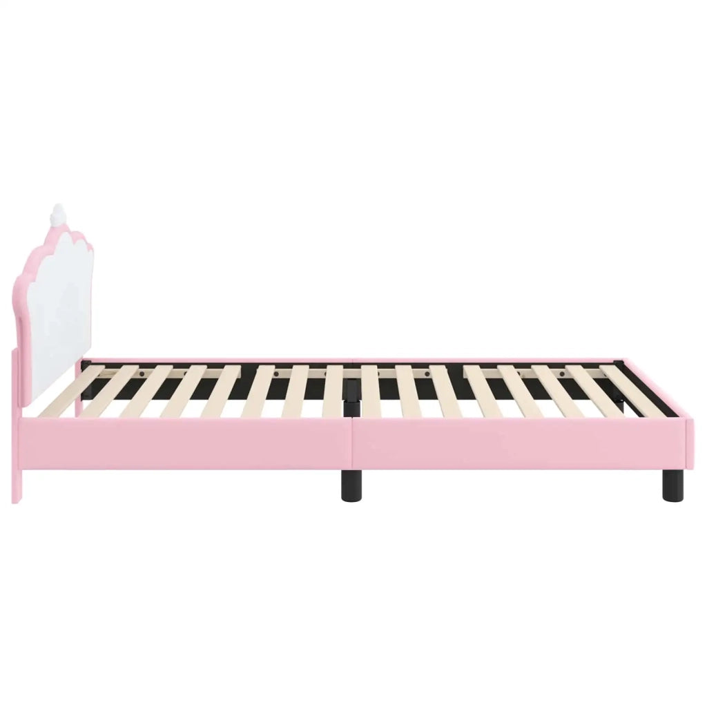 Struttura letto bambini con testata Rosa 90 x 190 cm PU