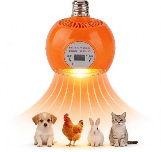 Abitazione per polli riscaldante automatico a temperatura costante - 220-240 Volt - Lampada riscaldante per animali - Per uso interno ed esterno - 1 serie