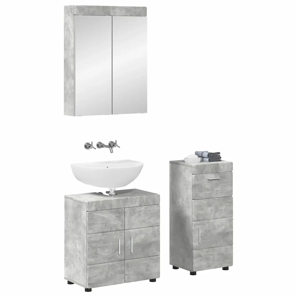 Set di mobili per il bagno TULUM 3 pz Grigio cemento 3398027