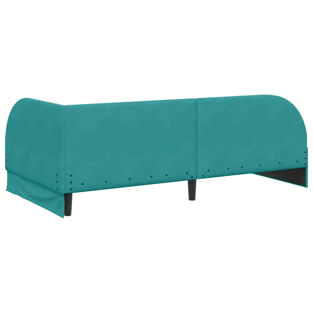 Cornice del letto ad angolo Turchese 80 cm x 200 cm Velluto