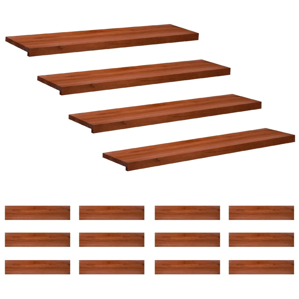 Tappeti per scale 16 pz 120 x 30 x 2 cm Marrone 3446447