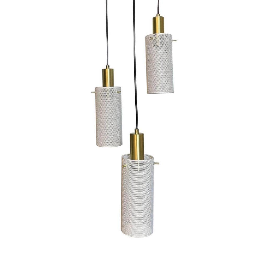 Lampada a sospensione Tirana 3xE27 bianco oro Light Prestige