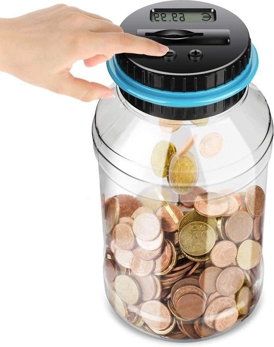 Contatore Automatico di Monete Digitale con Display LCD - 18 Litri - Grande Capacità