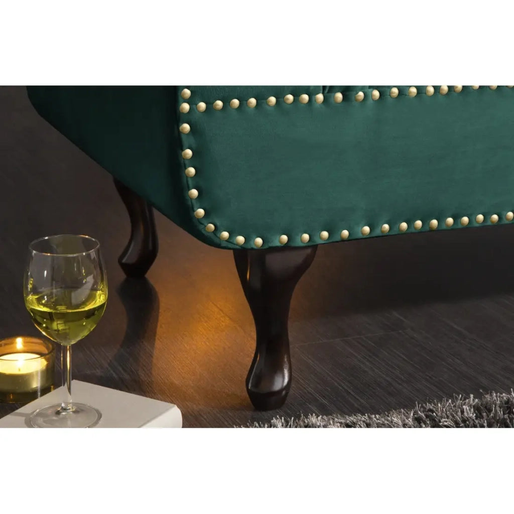 Méridienne EDGAR – Verde smeraldo – Velluto stile barocco