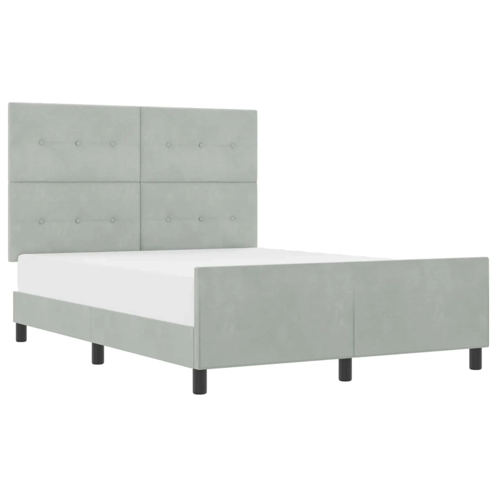 Letto a molle con testiera Grigio chiaro 140 x 190 cm Velluto 3344939