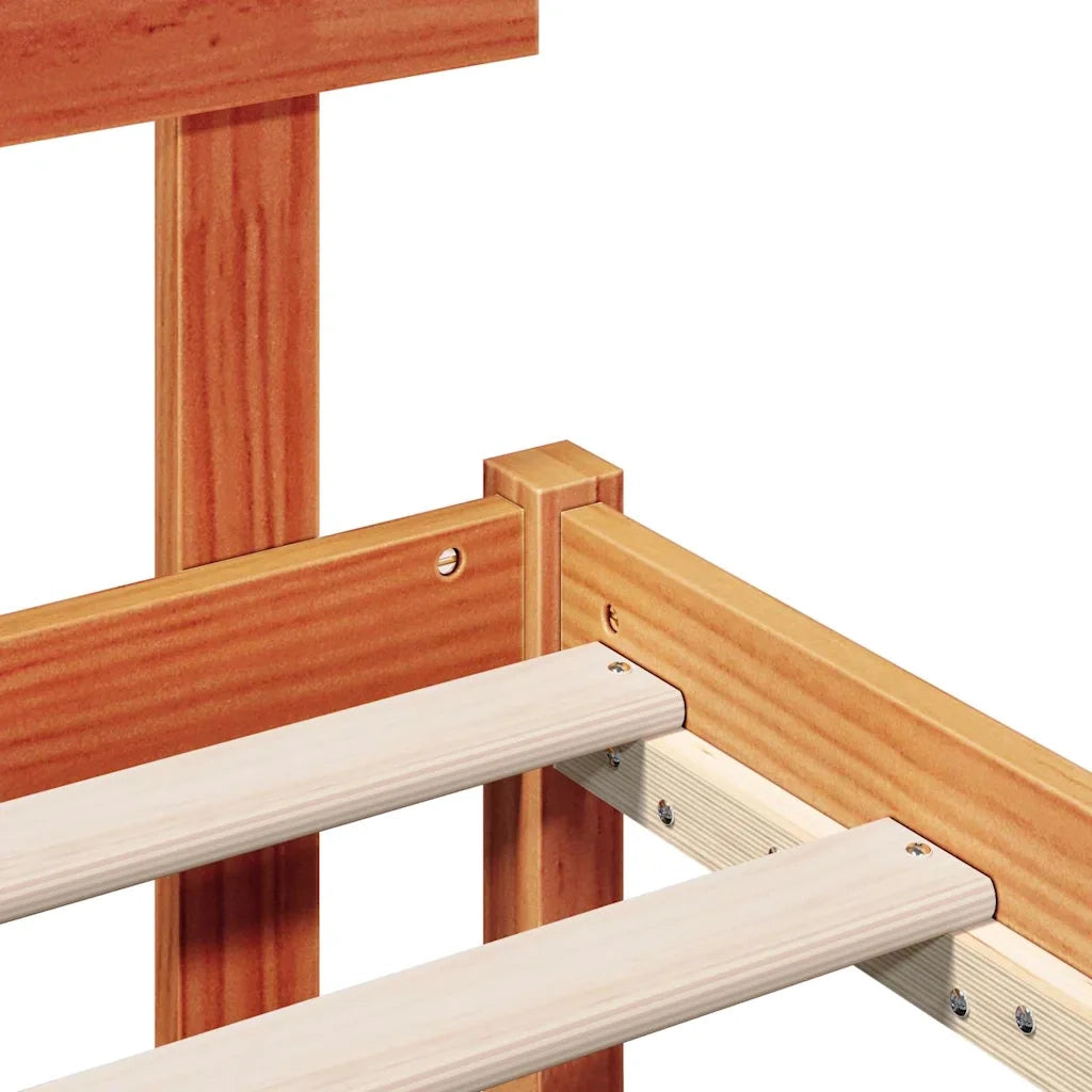 Struttura del letto-Giroletto Marrone 100 x 200 cm Legno massello di pino 360066