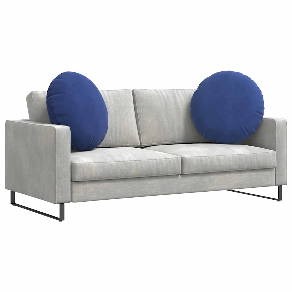 Cuscini per Seduta 2 pcs Blu Polizia Ø 40 x 13 cm Velluto 42014259