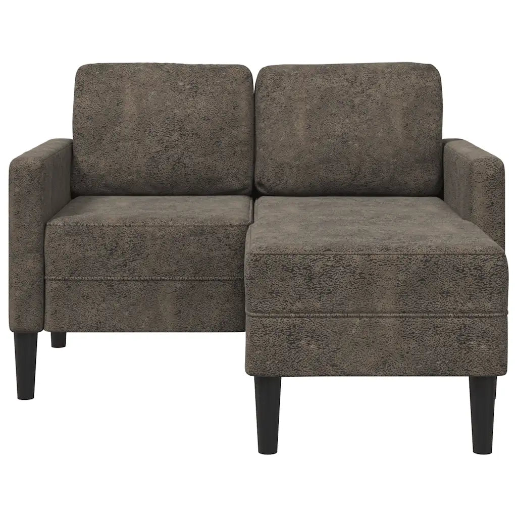 Divano 2 Posti con Chaise a L Grigio Scuro 125 cm in Similpelle 4107090