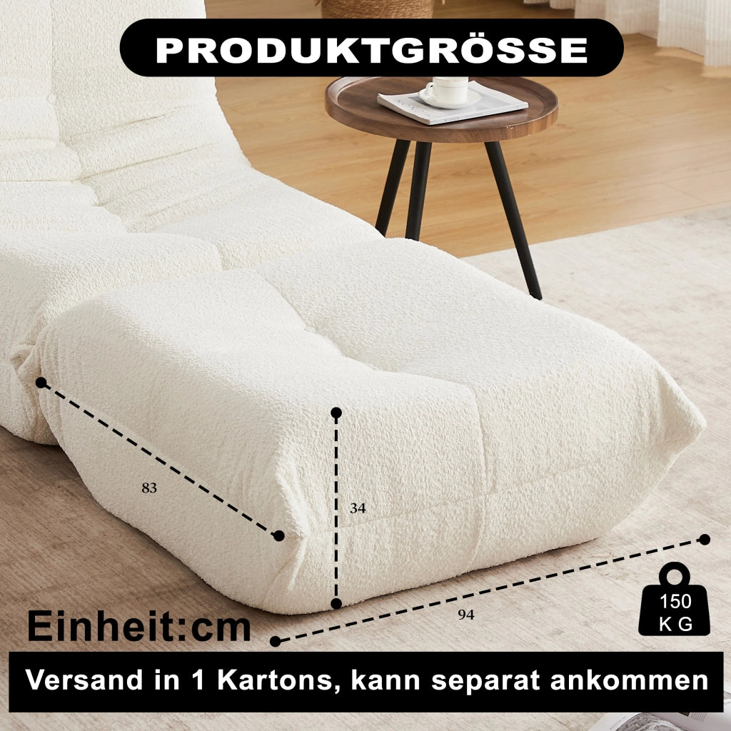 Pouf Divano Chenille ¨C MINIMAL ¨C Beige/Grigio
