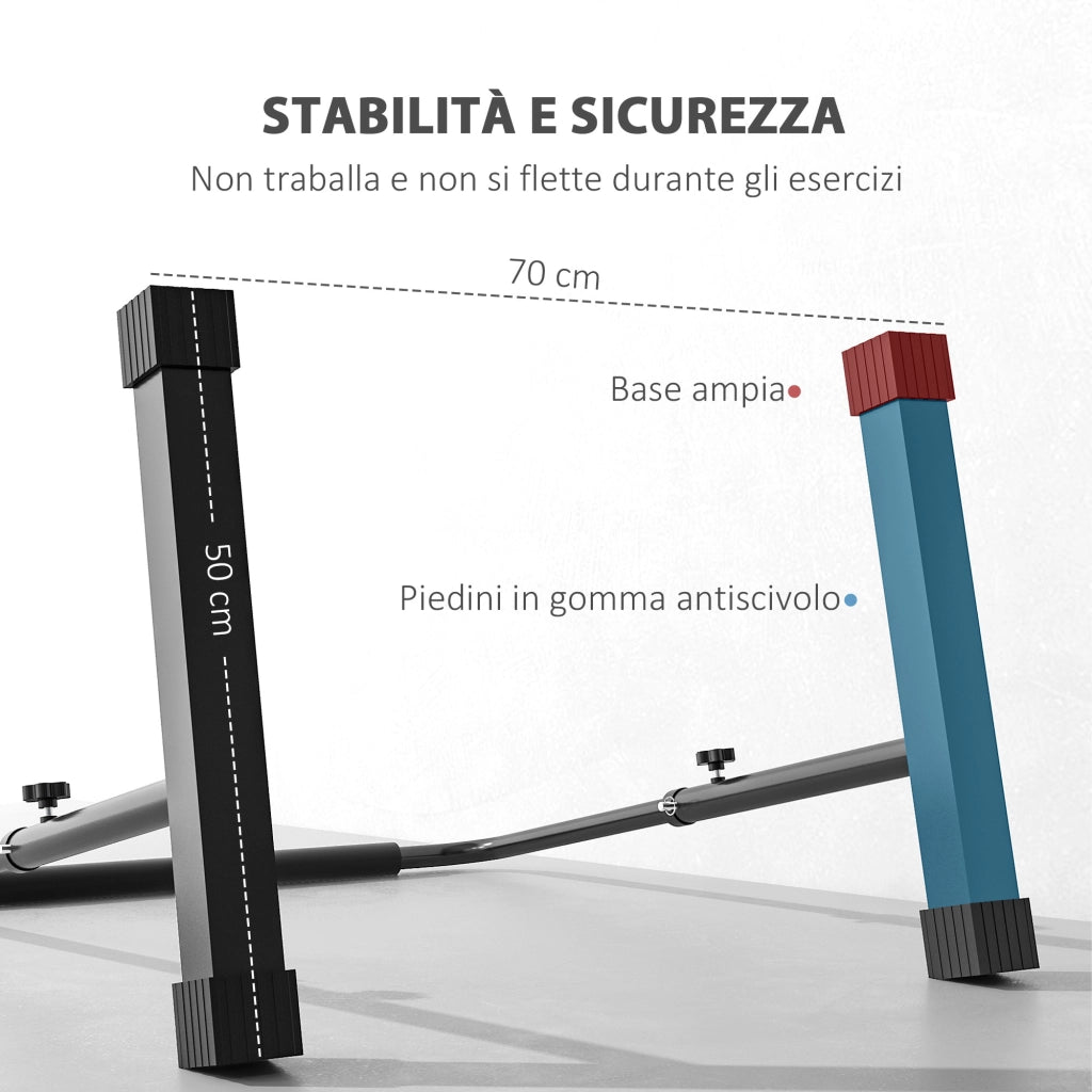Set 2 Barre per Dip ¨C Minimal ¨C Acciaio Nero, 70x50x80-105 cm