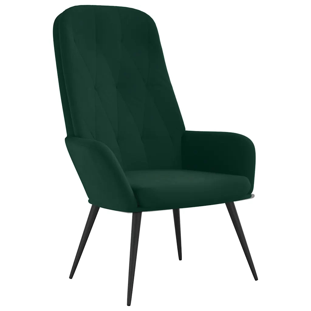 Sedia Relax Verde Scuro in Velluto 341196