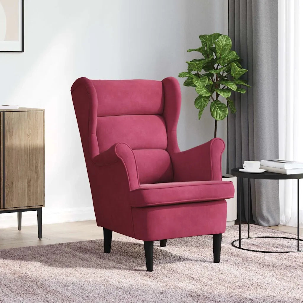 Poltrona Rosso Vino in Velluto 324064