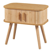 Tavolino con ante scorrevoli MDF legno di bambù 48 x 30 x 45 cm naturale 03_0010939