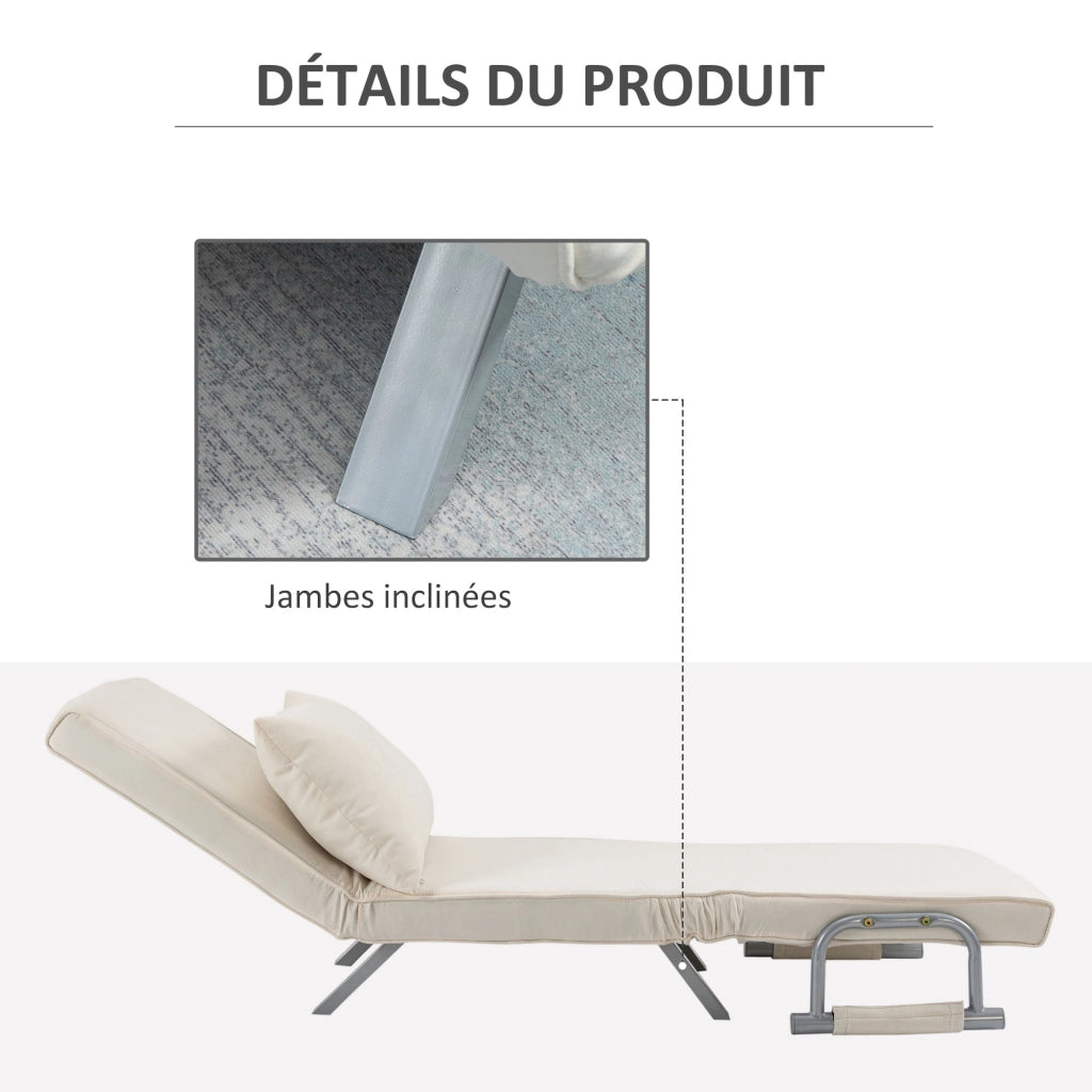 Poltrona letto convertibile 1 posto con cuscino e braccioli ¨C Xylo ¨C tessuto sfoderabile