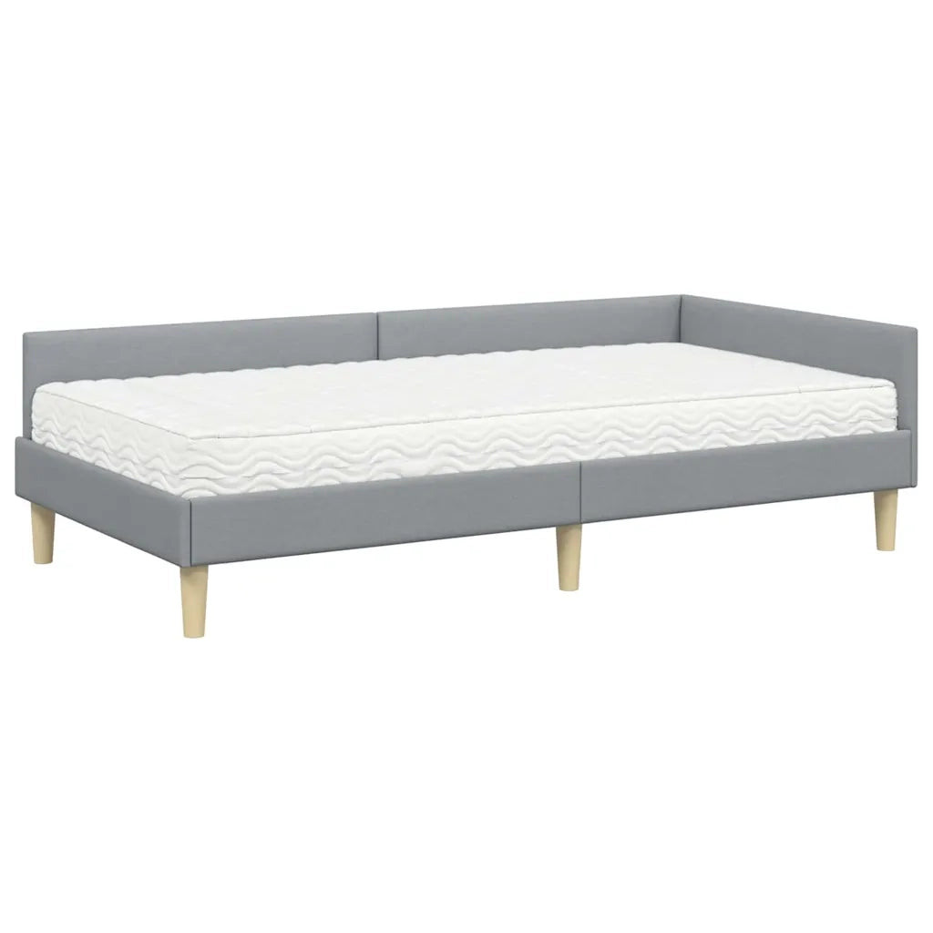 Struttura Letto Angolare con Materasso 2 pcs Grigio chiaro 3393669