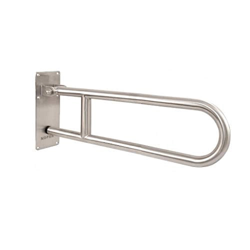 Barra pieghevole disabili maniglione ribaltabile acciaio inox lucido 80 cm