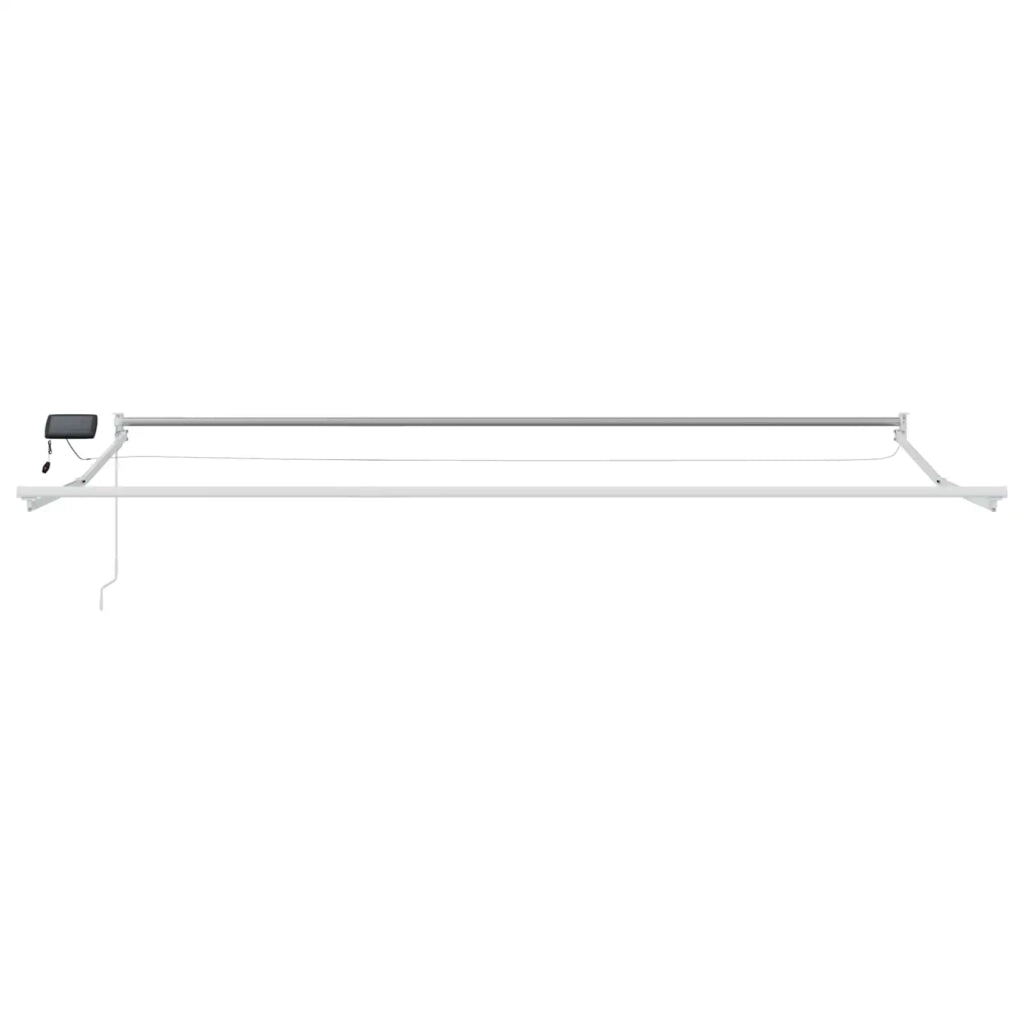 Tenda retrattile manuale con LED-Tenda parasole per balcone Giallo e Bianco 4 ¡Á 3 m