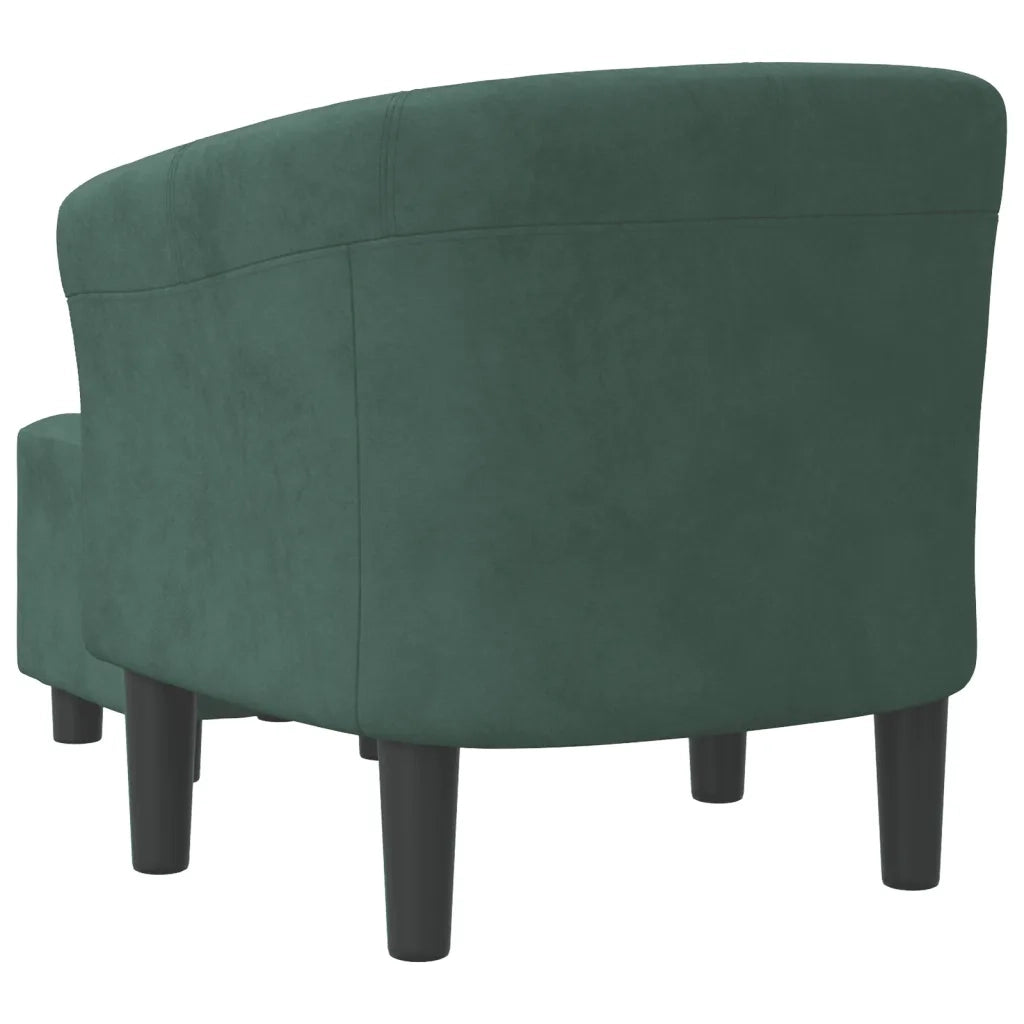 Poltrona | Sedia Relax Cabriolet con Poggiapiedi Verde Scuro in Velluto